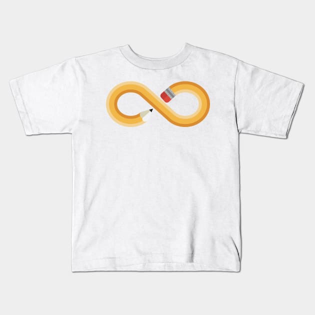 Pencil Infinity Shape Kids T-Shirt by FillSwitch